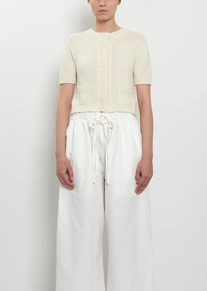 Luca Short Sleeve Cashmere Cardigan - Off White