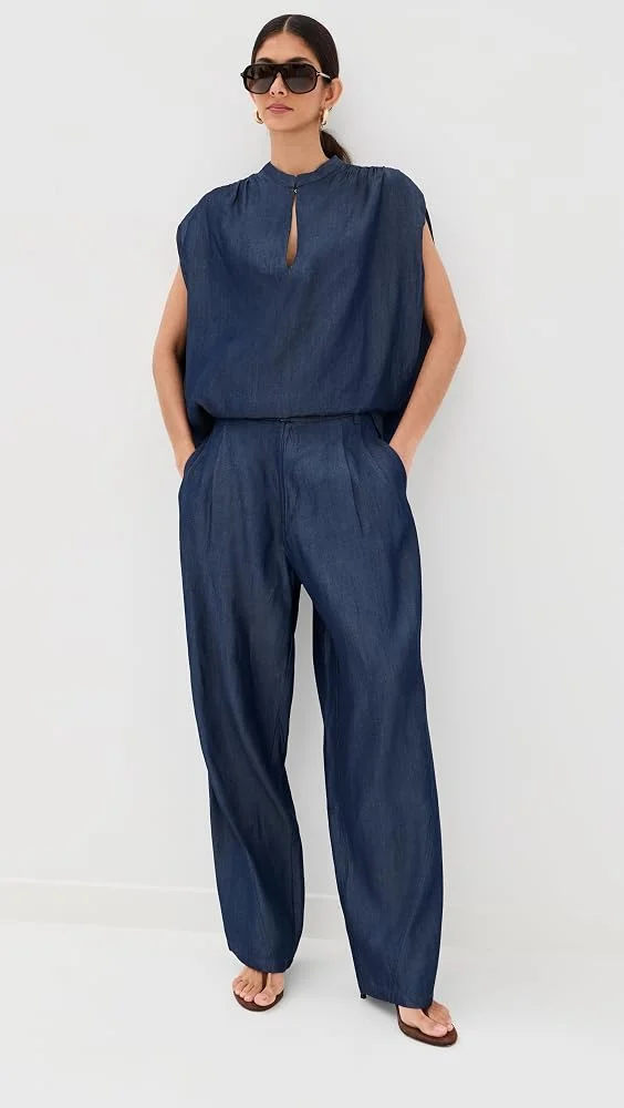 Phebe Chambray Wide Leg Pants
