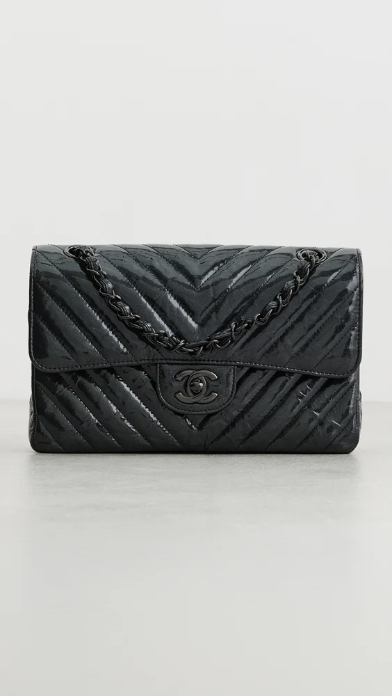 Chanel Chevron Double Flap Bag 9"