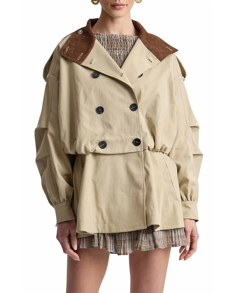 Blouson Peplum Short Trench Jacket