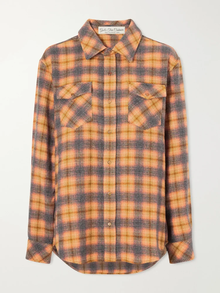 Checked cashmere shirt