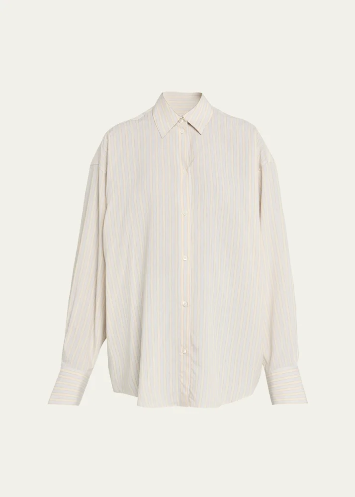 Striped Oversized Button-Down Shirt
