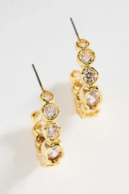 Sculptural crystal hoop earrings