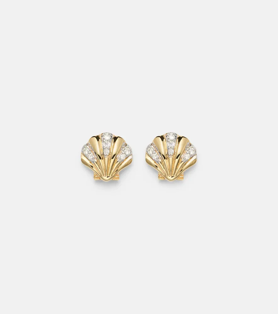 Petite Venus 14kt gold stud earrings with diamonds
