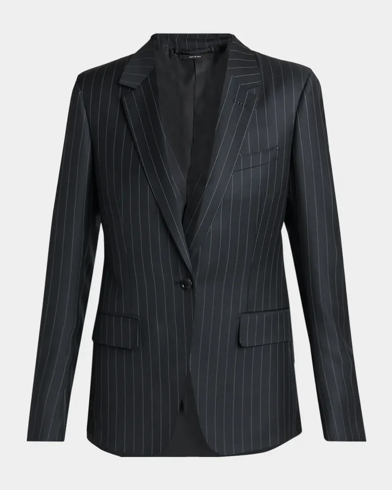 Wool-Mohair Pinstripe Blazer