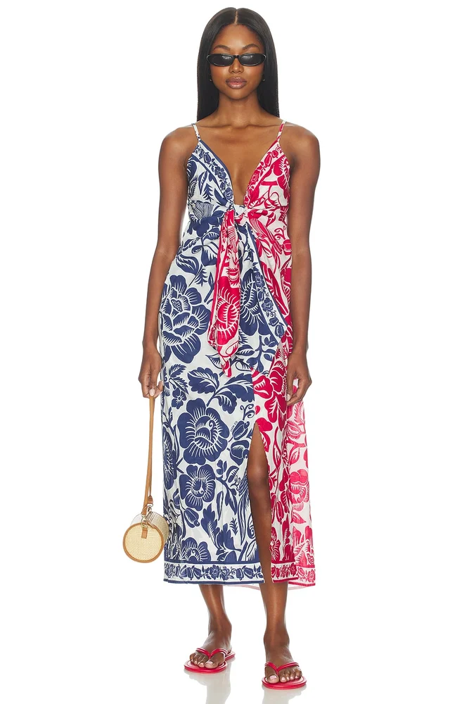 Cashew And Birds Long Dress