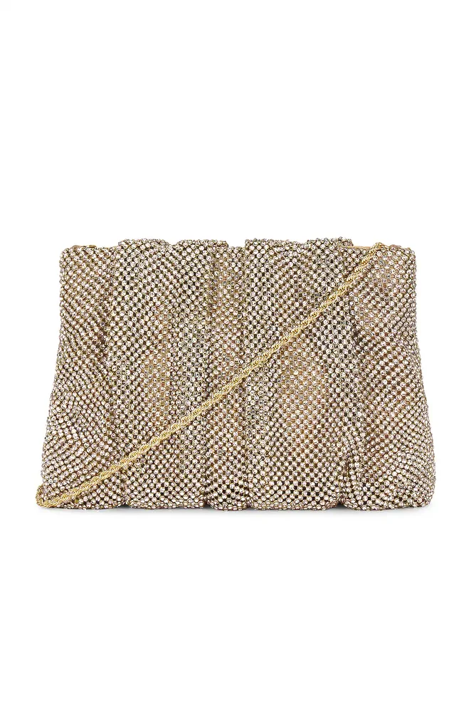 Crystal Gathered Flat Clutch