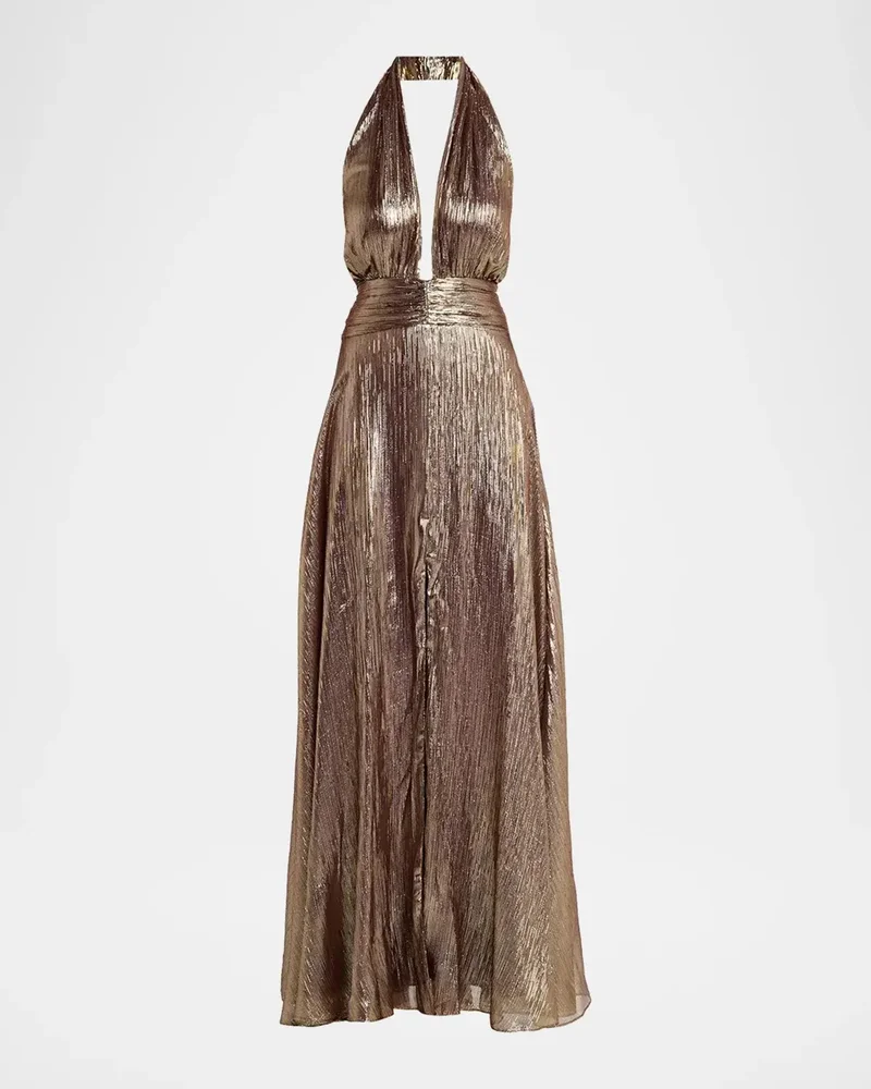 Aurora Metallic Halterneck Gown