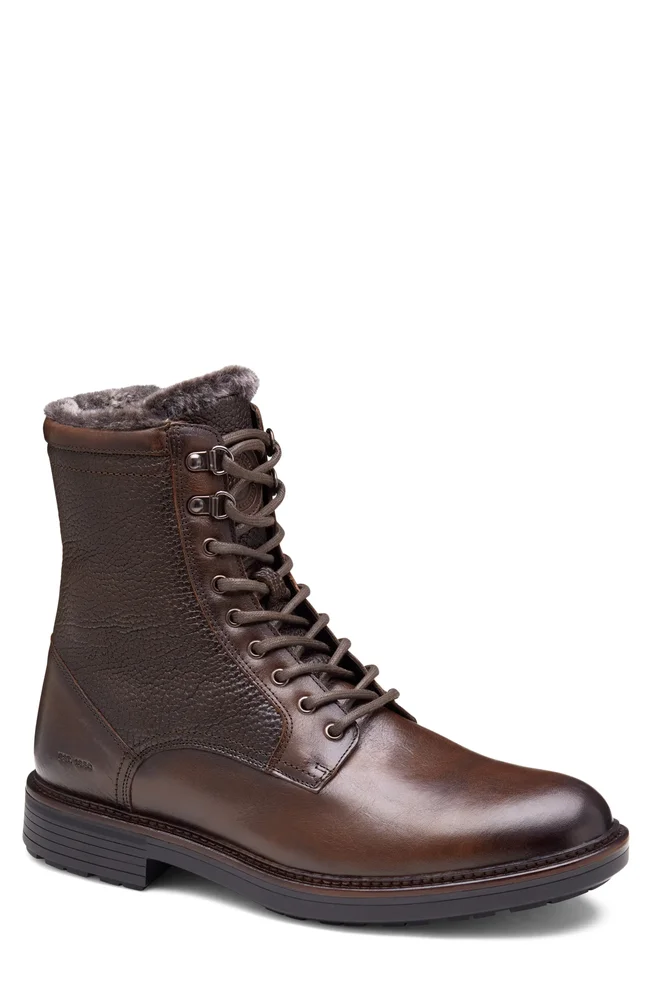 Latham Plain Toe Genuine Shearling Lined Combat Boot