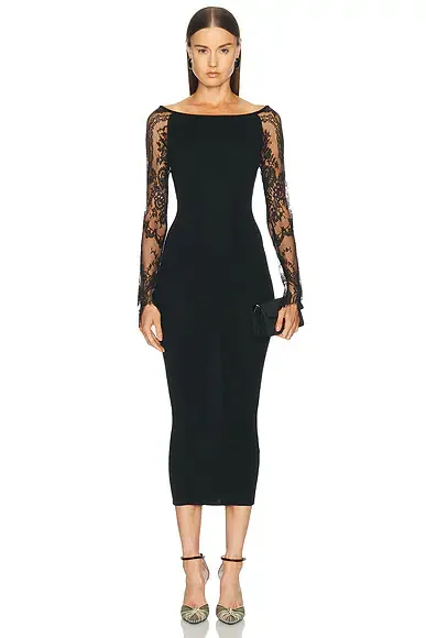 Wool Viscose Midi Dress