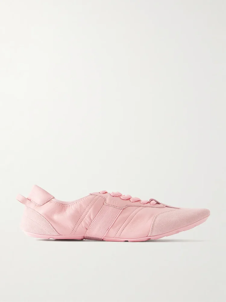Flex suede-trimmed leather sneakers