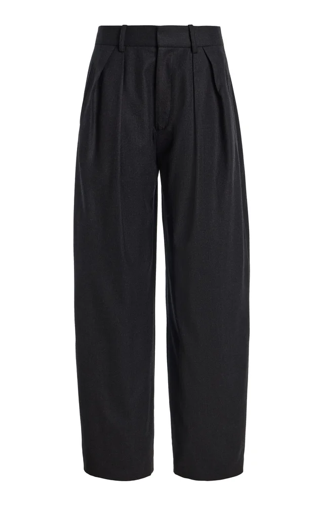 Joel Pleated Wool-Blend Wide-Leg Pants