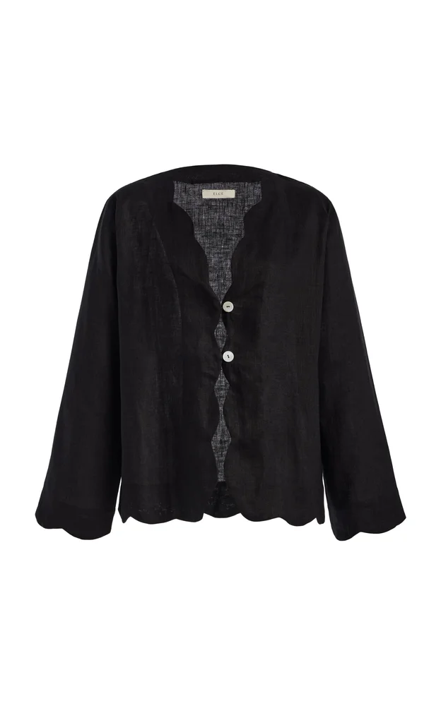 Kai Scalloped Linen Shirt