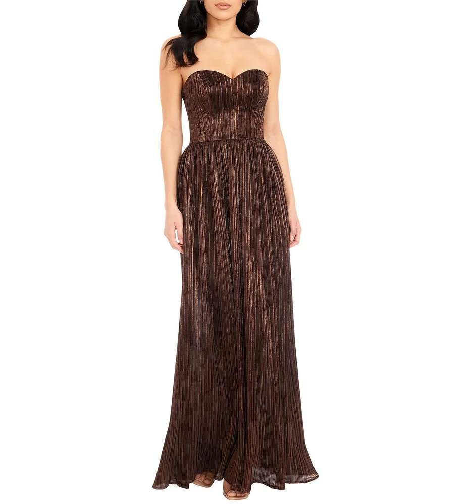 Audrina Plisse Maxi Gown