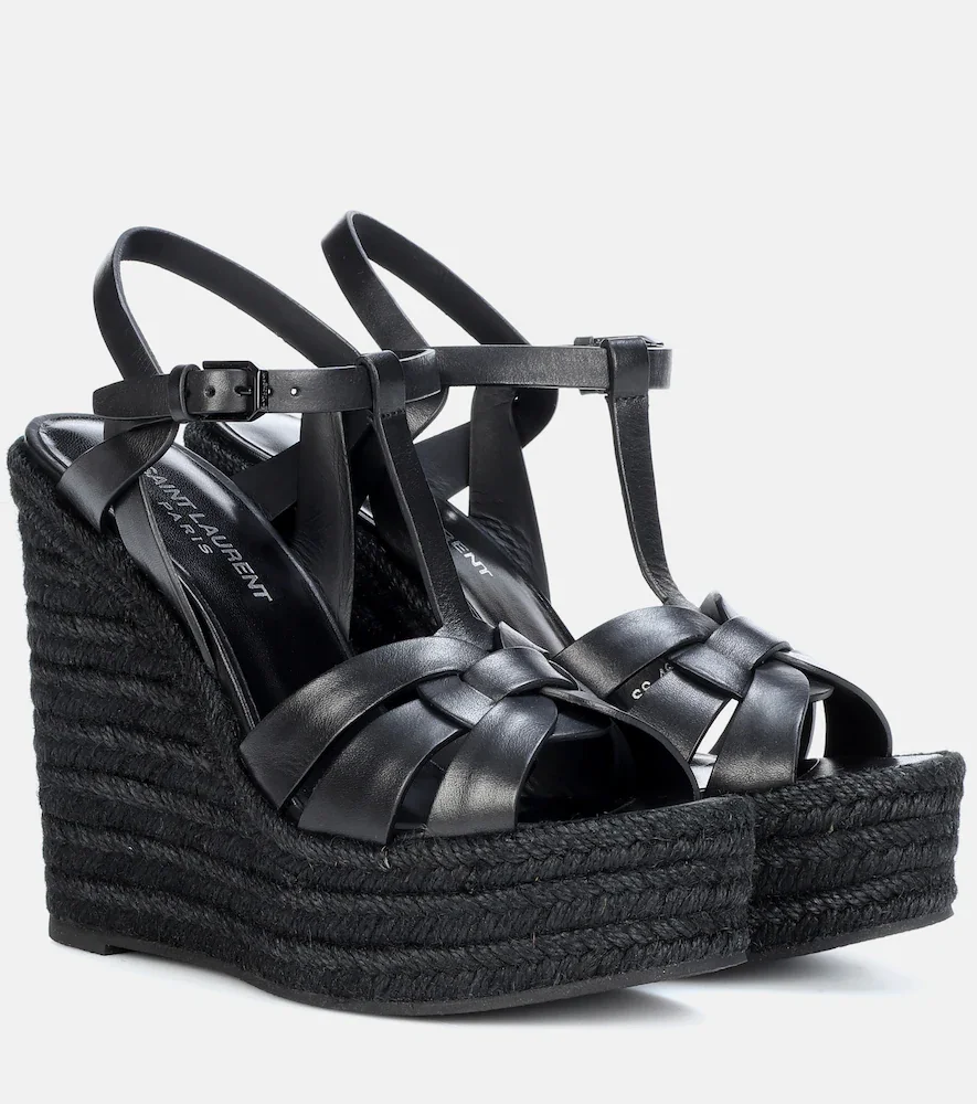 Tribute 130 leather espadrilles in Black