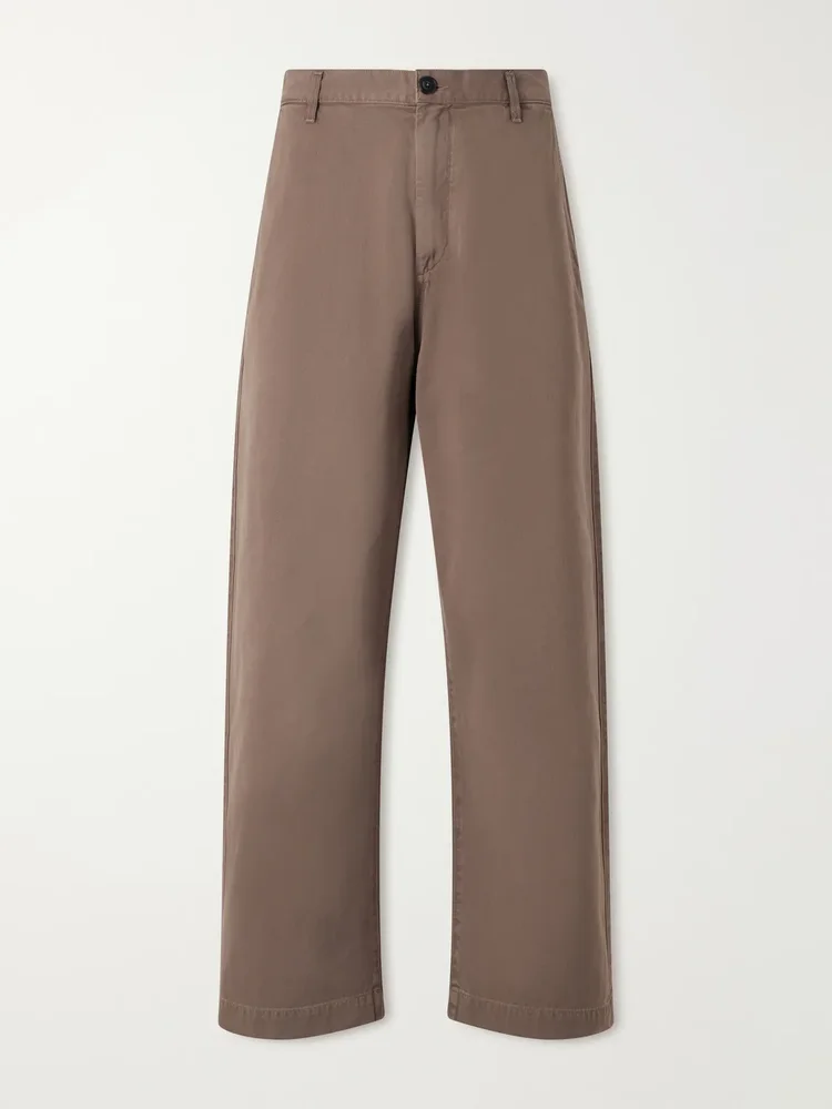 Warwick Wide-Leg Recycled-Cotton Twill Trousers
