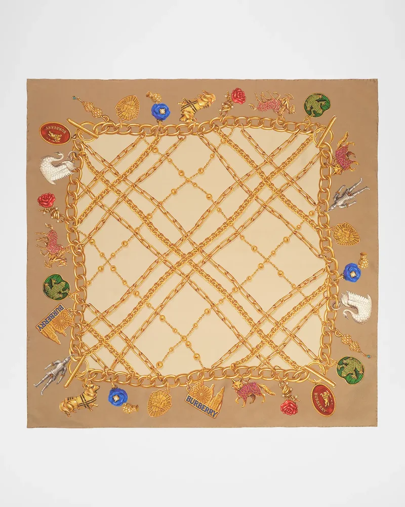 Check Charm Silk Scarf