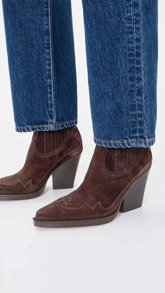 Dallas Embroidered Ankle Boots 100mm