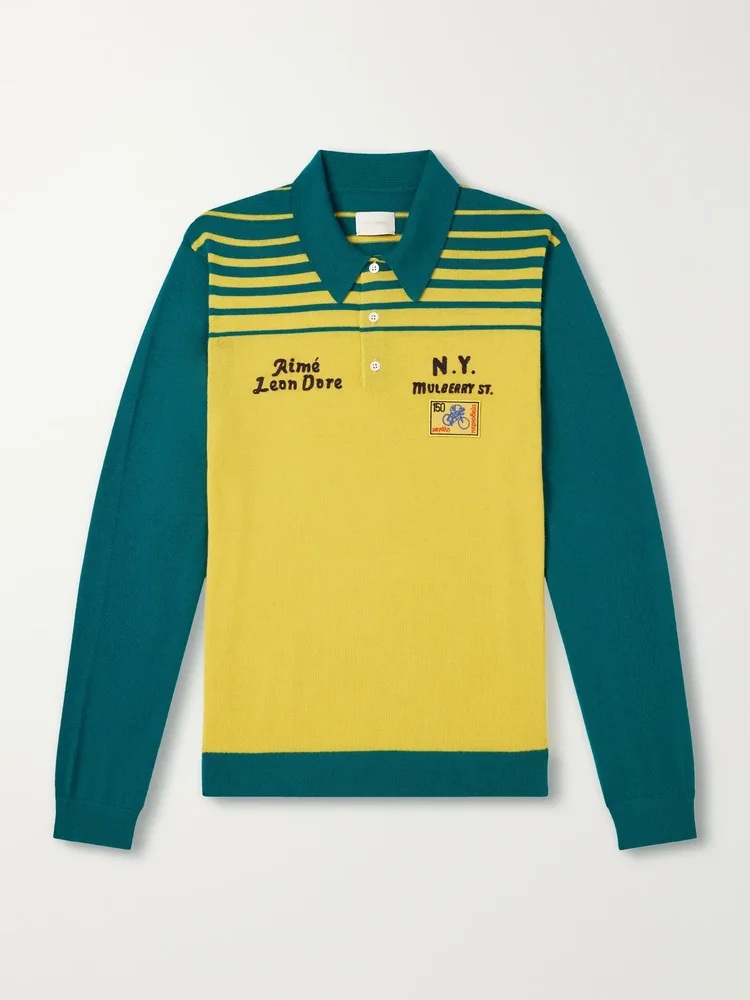 Logo-Embroidered Merino Wool Polo Shirt