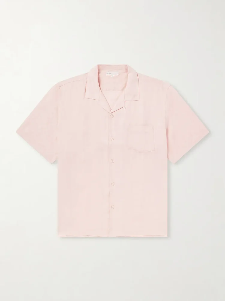 Convertible-Collar Linen and Lyocell-Blend Shirt