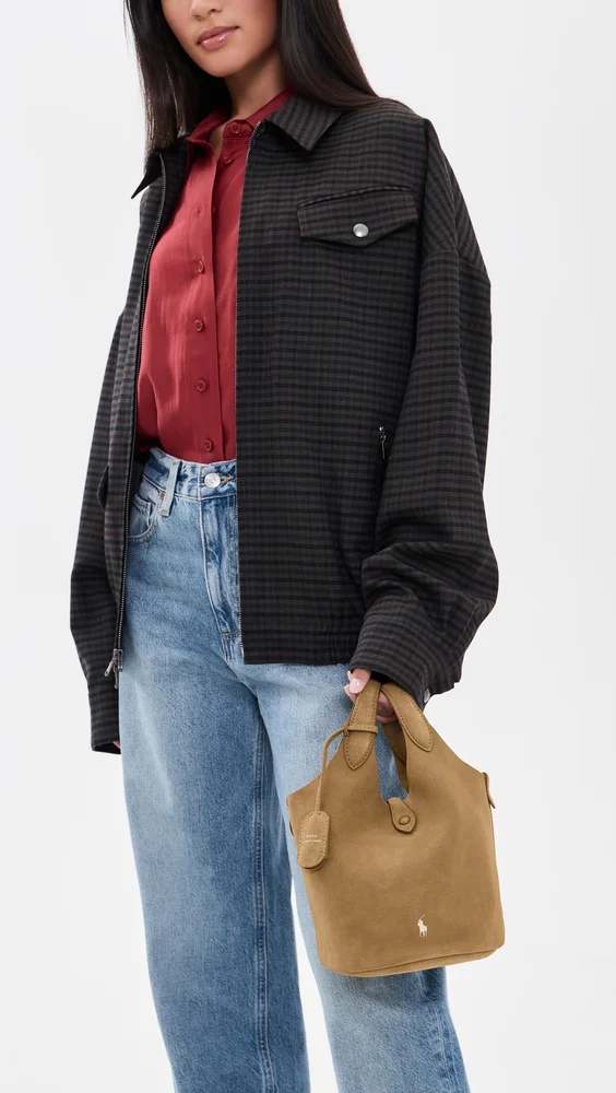 Polo Play Small Suede Bucket Bag
