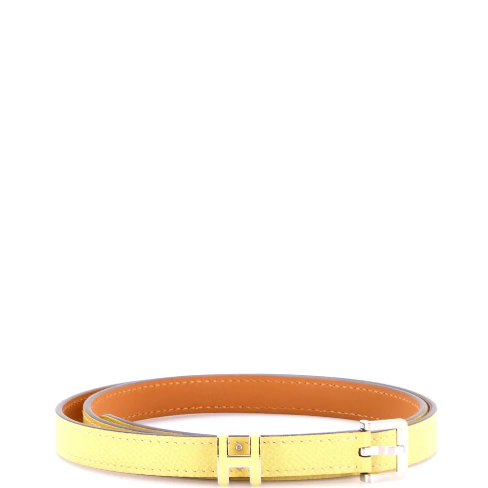 Pre-Owned Pop H Belt Leather Thin, Yellow