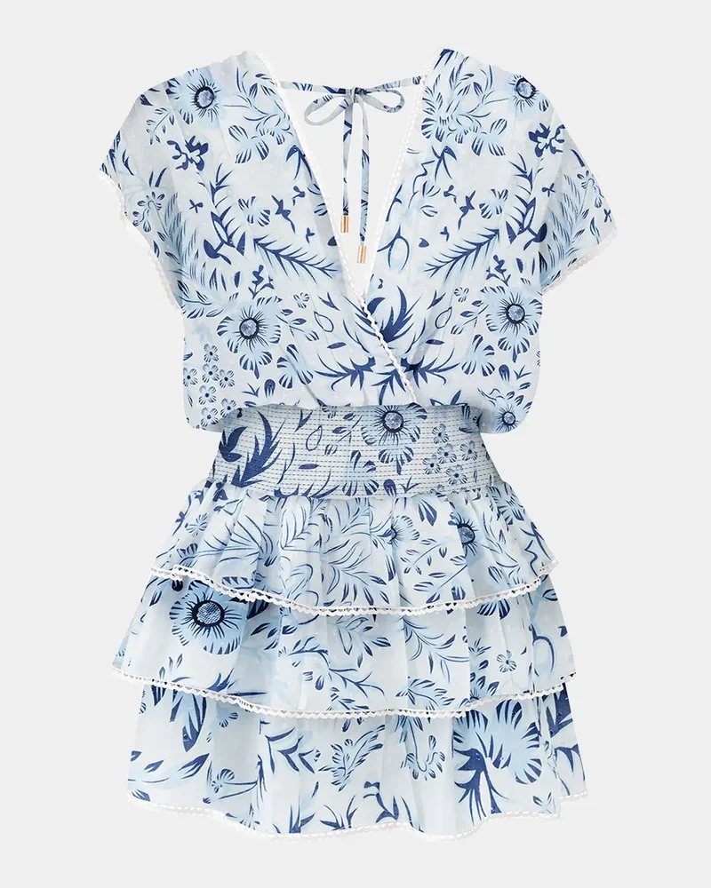 Jess Printed Tiered Mini Dress