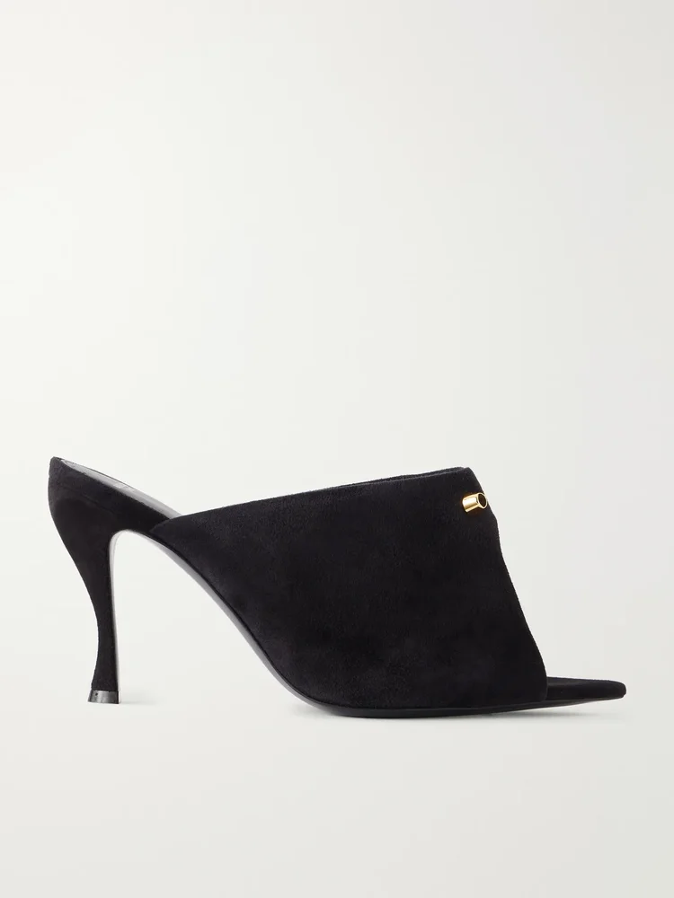 midnight city studded suede mule