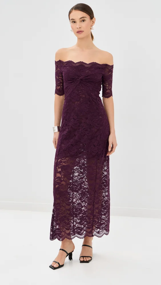 Twisted Stretch Lace Dress