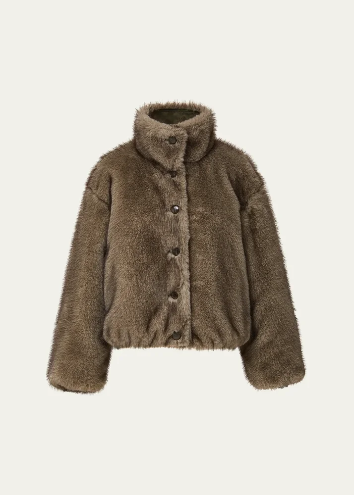 Varell Reversible Faux Fur Bomber Jacket