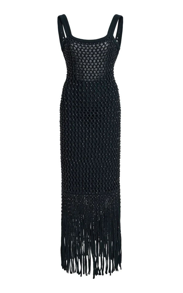 Gala Embellished Cotton-Blend Maxi Dress