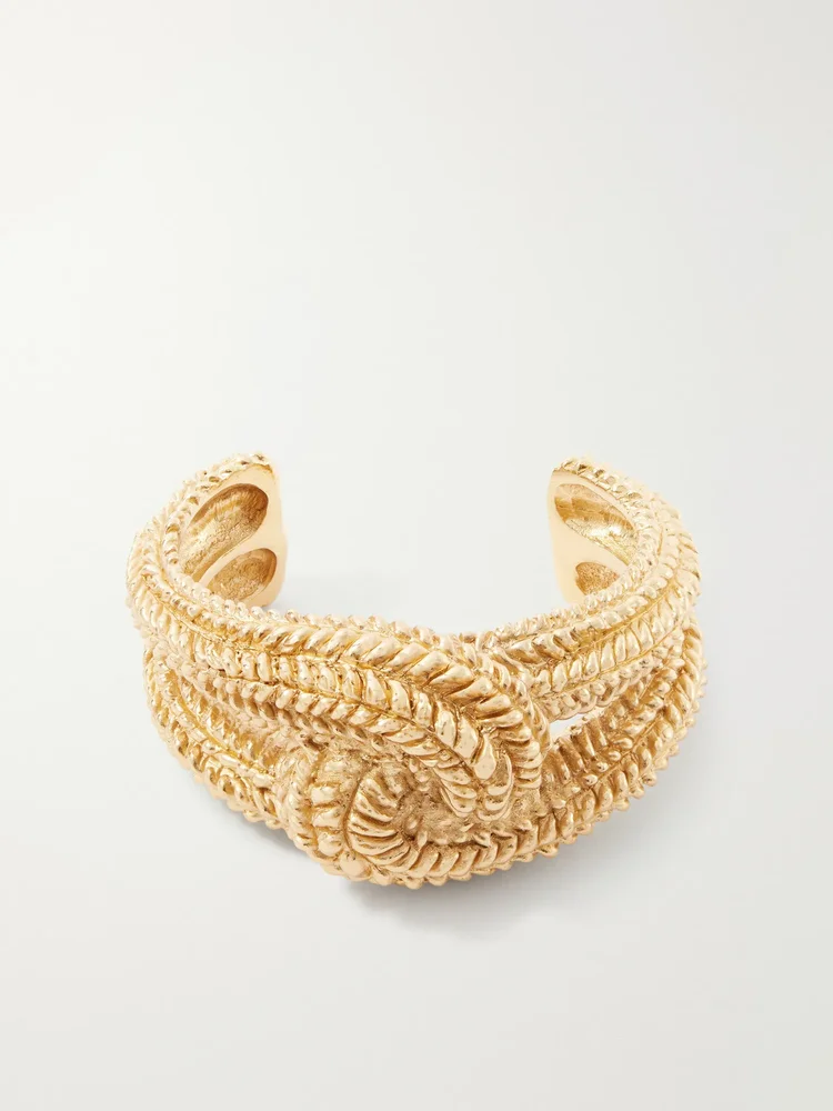 Maja 18-karat gold-plated pewter bangle