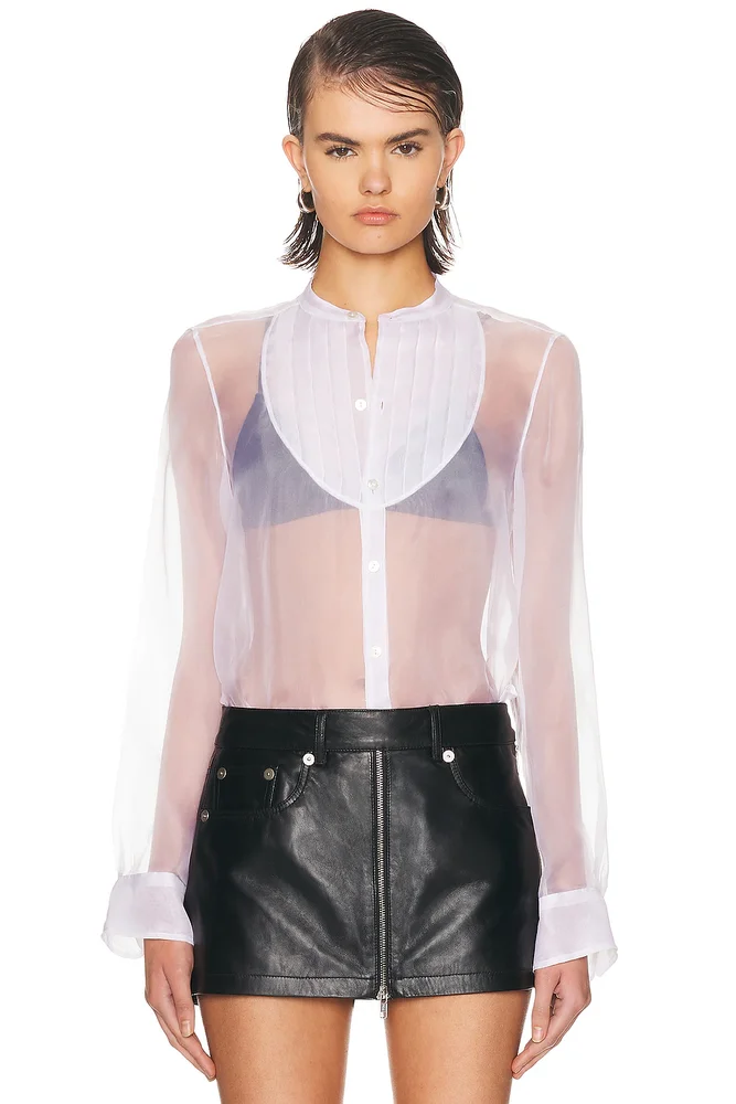 Pleated Tuxedo Front Shirt