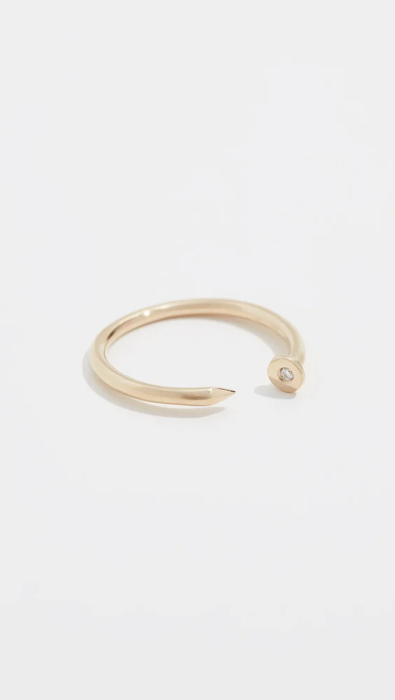 14k Gold Nail Diamond Ring