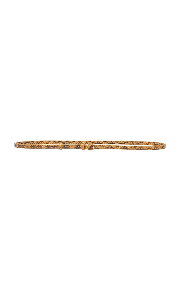 Snakeskin-Effect Leather Belt