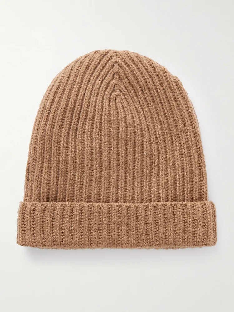 Ribbed Cashmere Beanie