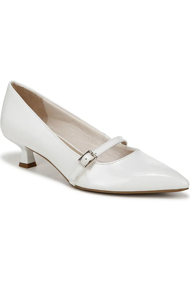 Madelyn Mary Jane Pointed Toe Kitten Heel Pump