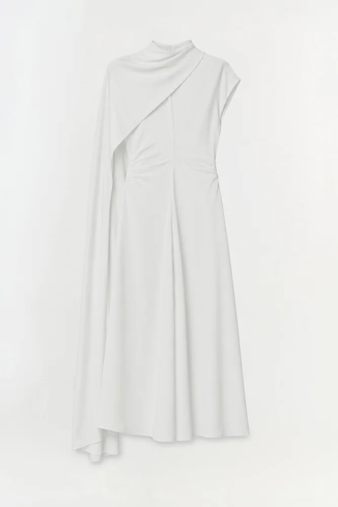 Jacka Satin Cape Midi Dress