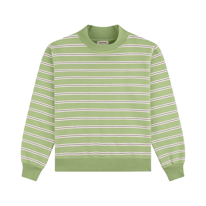 Stripe Mockneck Sweatshirt - Matcha