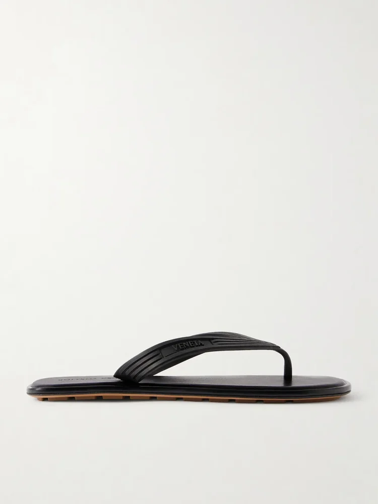 Logo-Embossed Rubber Flip Flops