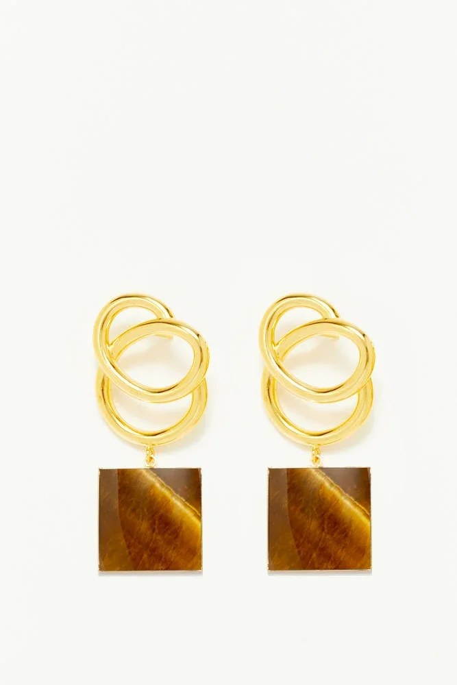 Gold-plated tiger eye drop