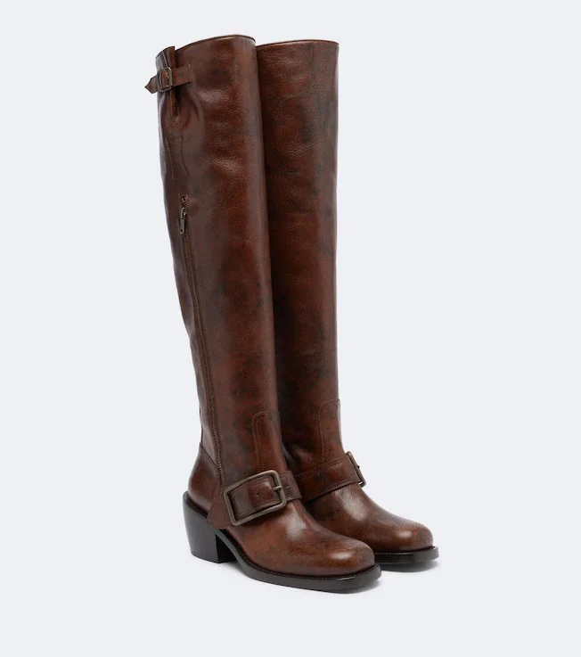 Leather over-the-knee boots