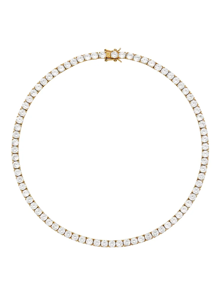 KATE RIVIÈRE NECKLACE IN 4.5MM LAB WHITE SAPPHIRE, 18K GOLD VERMEIL - 18K Gold Vermeil / 15 inches