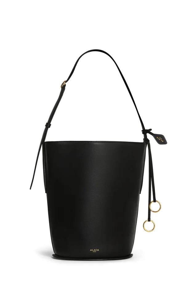Leather Bucket Tote Bag