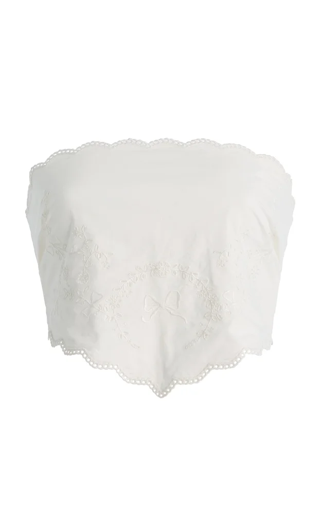 Exclusive Lois Broderie Anglaise Cotton Tie Top
