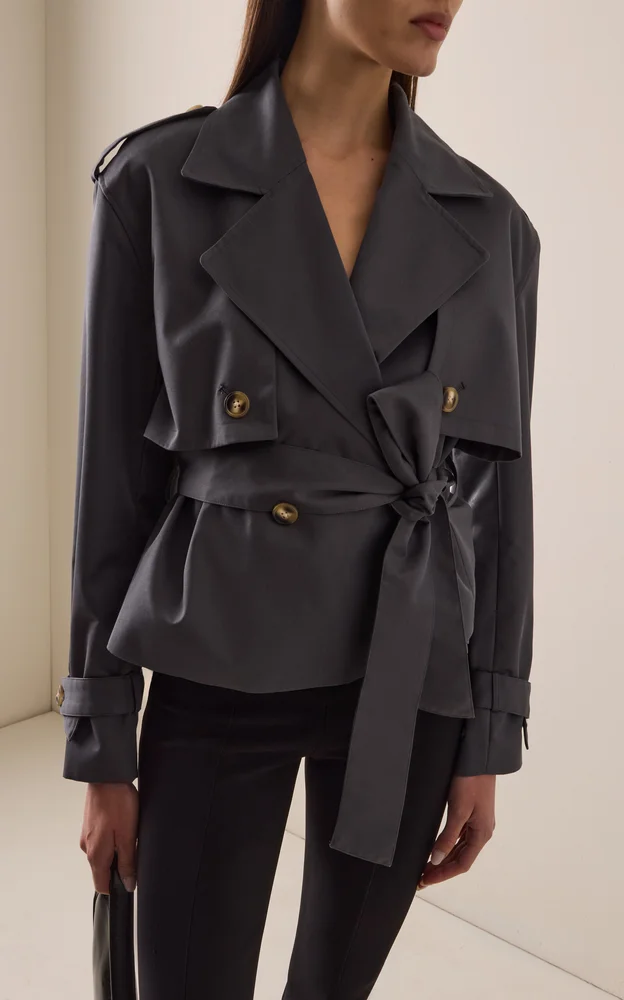 The Cropped Charles Cotton-Blend Trench Coat