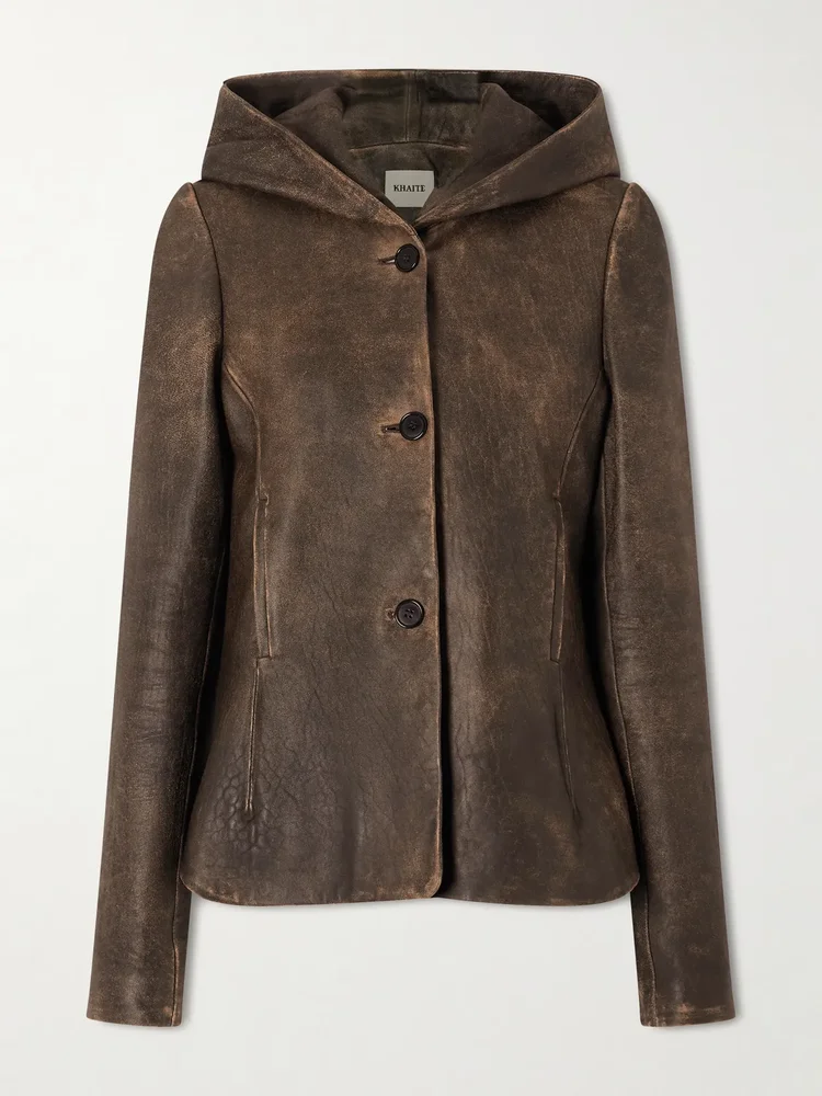 June hooded leather jacket