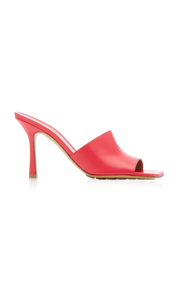 Stretch Leather Slide Sandals