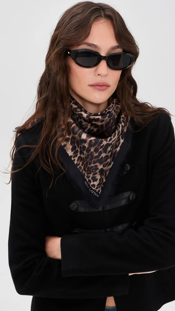 Leopard Silk Twill Scarf