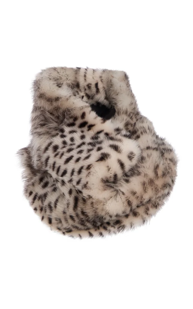 Lynx Printed Oversized Shearling Neck Roll